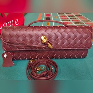 Vera Pelle Wine Leather Clutch